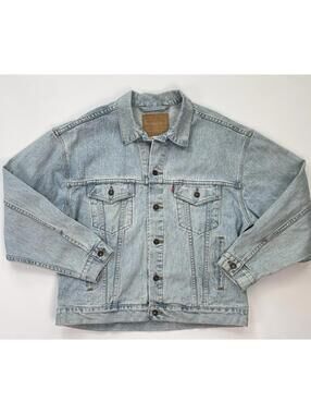 Levis 70507 4834 Vintage 90s Denim Trucker Jacket Light Blue Relaxed Fit Large